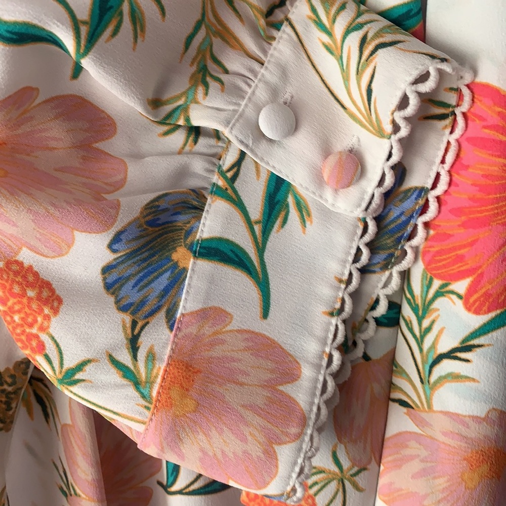 Kate Spade Blossom Tie Neck Blouse - Picture 5 of 14